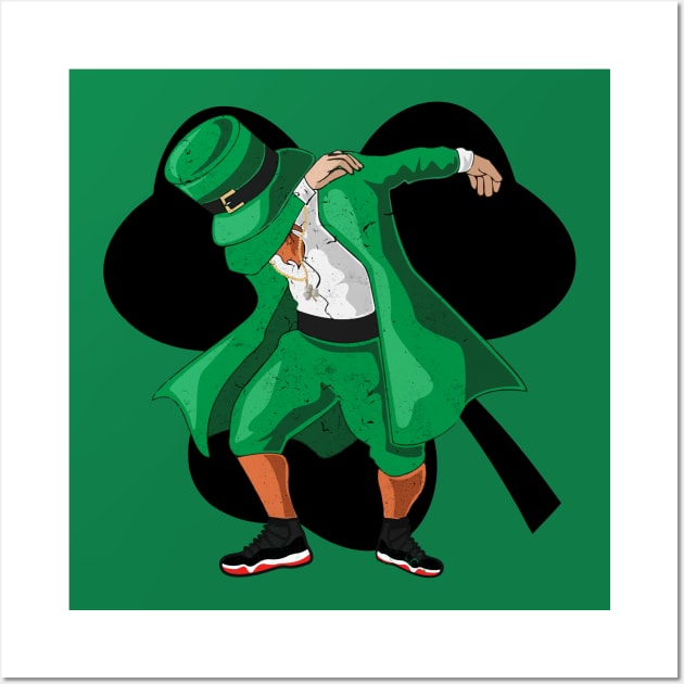 Dabbing Leprechaun Wall Art by hoopoe